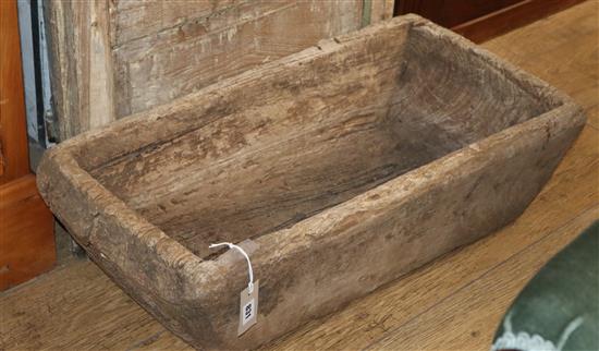 A large hardwood trough W.78cm